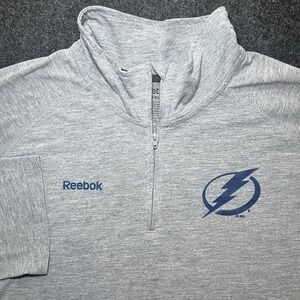 Reebok Tampa Bay Lightning NHL‎ Hockey Long Sleeve 1/4 Zip T Shirt Mens 2XL